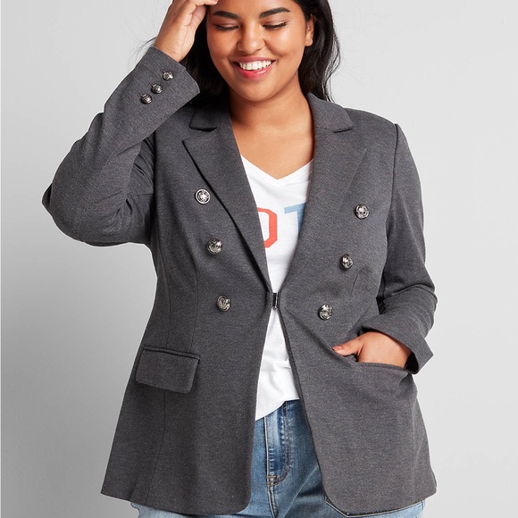 Lane Bryant Jackets & Blazers - NWT Lane Bryant plus size 26 The Bryant blazer heather carcoal gray